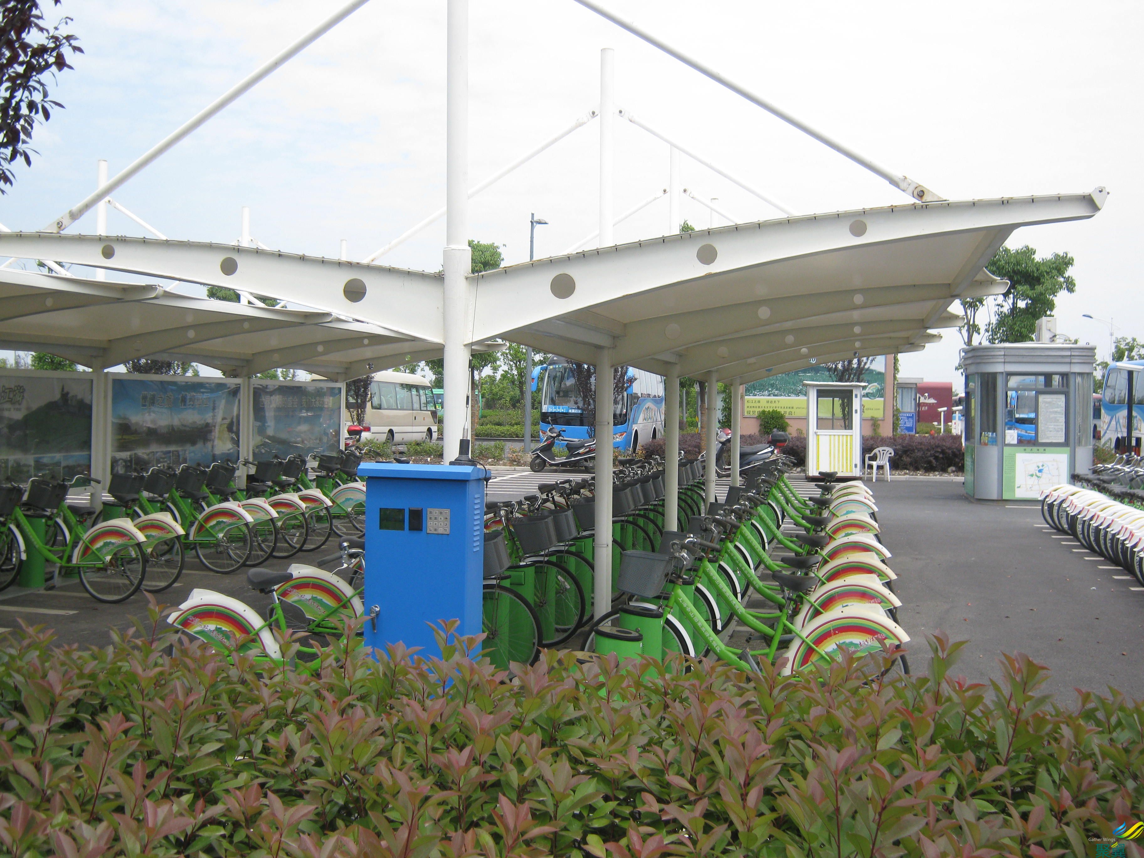 停車棚膜結構,停車棚膜結構搭建
