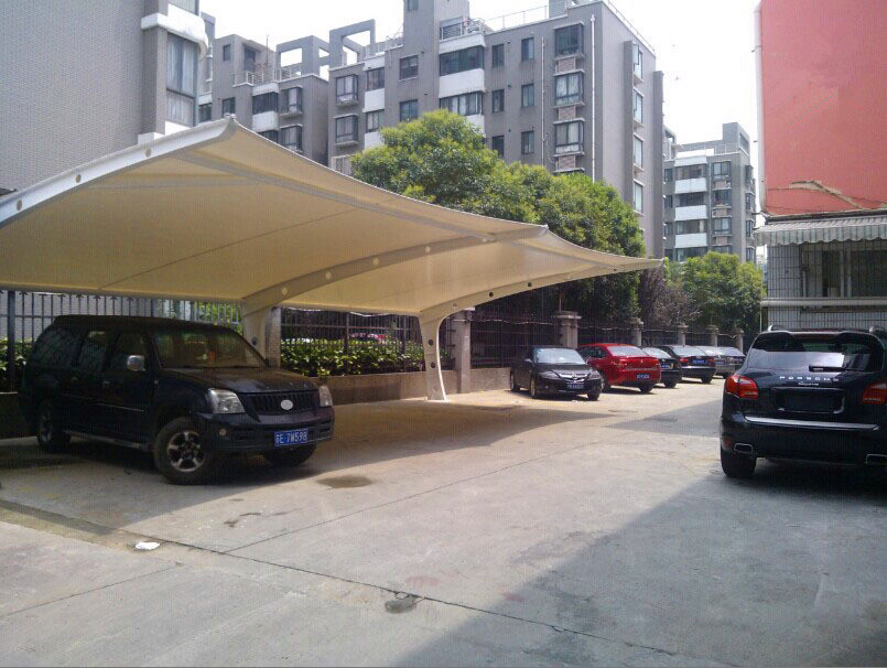 膜結(jié)構(gòu)汽車棚 型號JY-100CP  景觀車棚工程案例