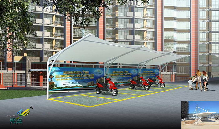 浙江景觀膜結(jié)構(gòu)棚汽車停車棚公司工程設(shè)計(jì)圖片